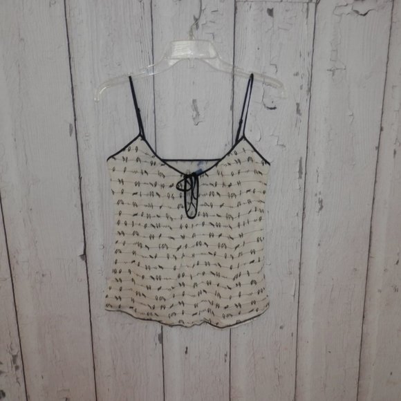 Fleurette Size Small Bird On Wire Print Tank Top - Picture 5 of 8